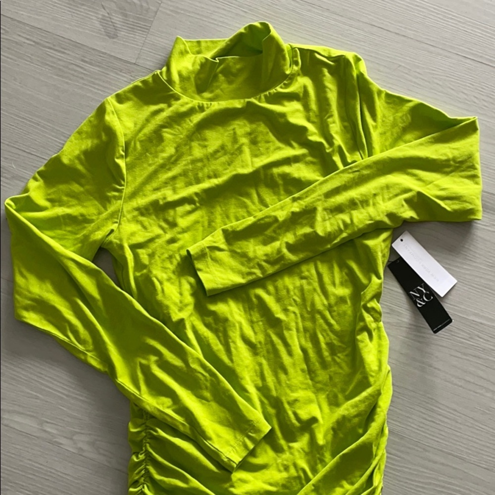 NY&Co Lime Ruched Dress -Size XS